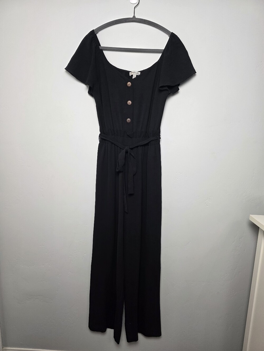 Monteau Los Angeles Black Wide Leg Jumpsuit Size Small